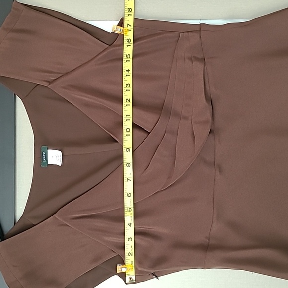 JCREW Silk Evening Dress | Coffee Brown| NWOT | Size 14 - Picture 5 of 8